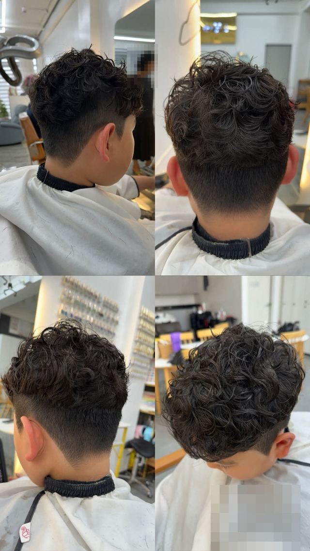 Kids perm at 오월에 salon